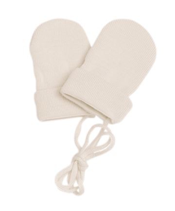 Baby Fausthandschuhe 100% Wolle weiß