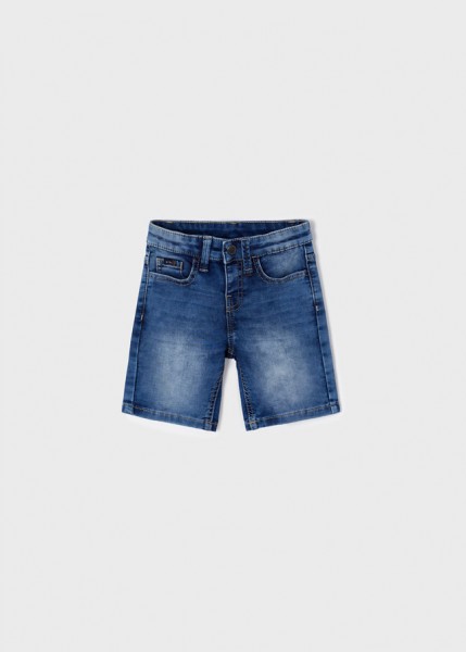 Kurze Jeanshose soft Denim Taschen, mitte