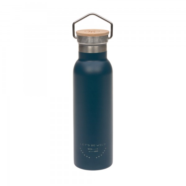 Trinkflasche aus Edelstahl, isoliert, blau 460 ml