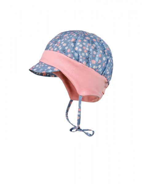 BABY Schildmütze, Jerseybund, blumen denim rosa