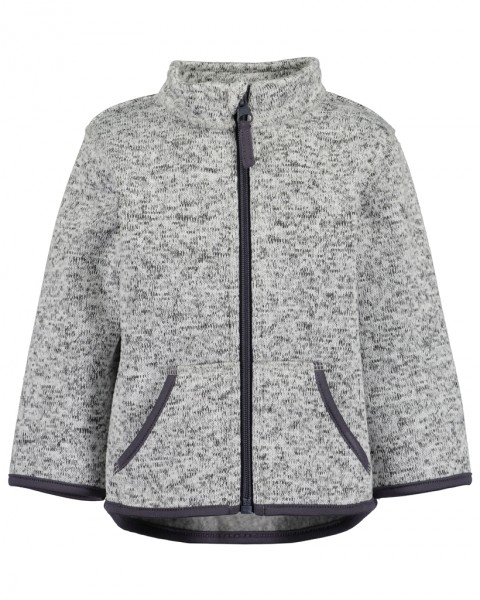 Fleecejacke, Stehkrage, mittelgrau