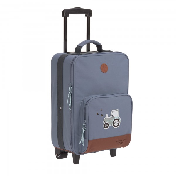 Kinderkoffer "Traktor", mattblau