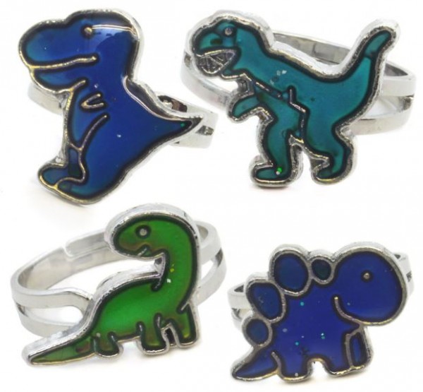 Stimmungsschmuck Ring Dino