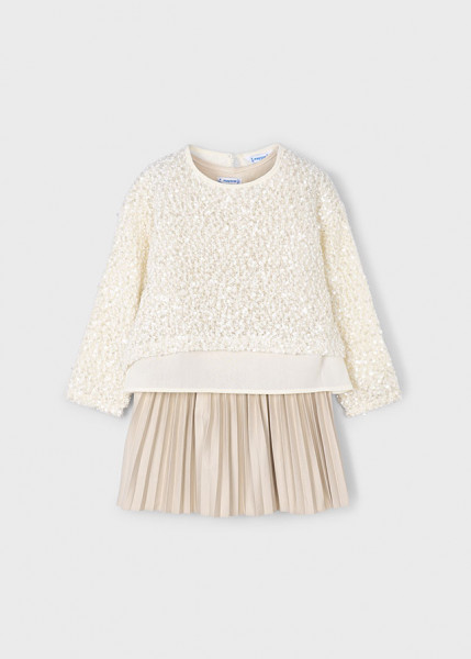 Kleid Pailletten, sand