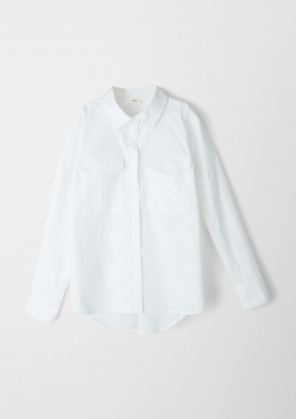 Bluse aus Baumwollstretch, weiß
