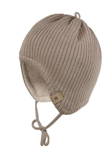 Baby Mütze, Jerseyfutter Braun
