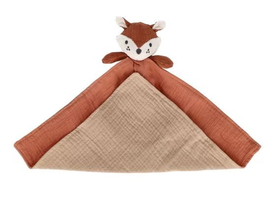 Kuscheltuch, Fuchs, Gestrickt Musselinstoff
