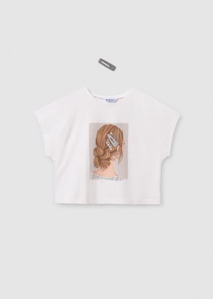 T-Shirt Mädchen, roh