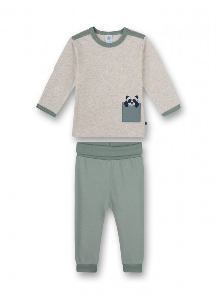Pyjama lang "Panda", beigemelange