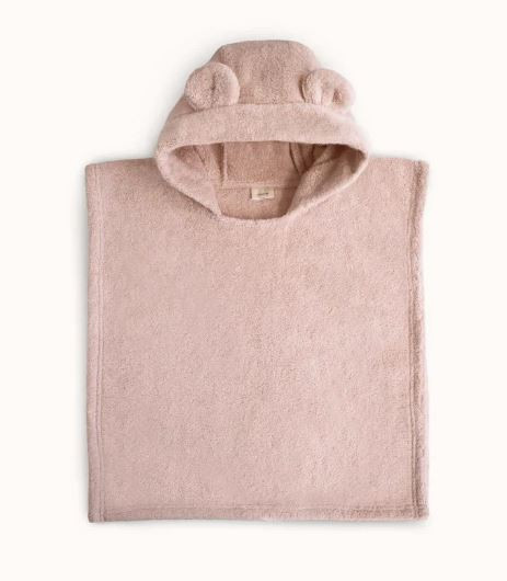 Poncho Rose/Bär 100% Bio-Baumwolle