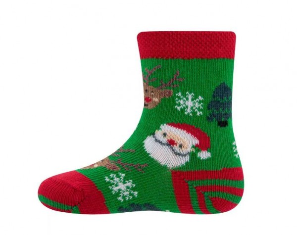 Socken Nikolaus/Rentier grün