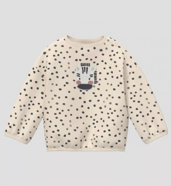 Langarmshirt Beige/Punkte/Zebra