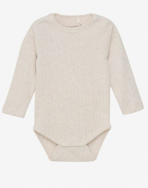 Langarmbody Beige mit Muster