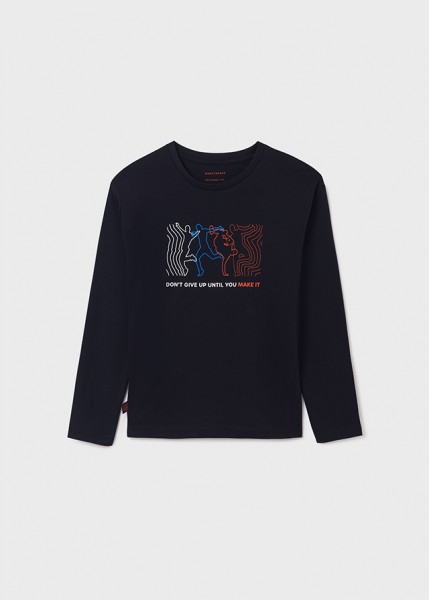Shirt langarm break dance, dark navy