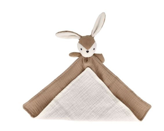 Kuscheltuch, Hase, Gestrickt Musselinstoff