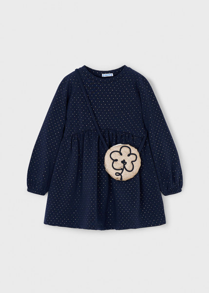 Kleid aus Fleece mit Tasche, marinblau