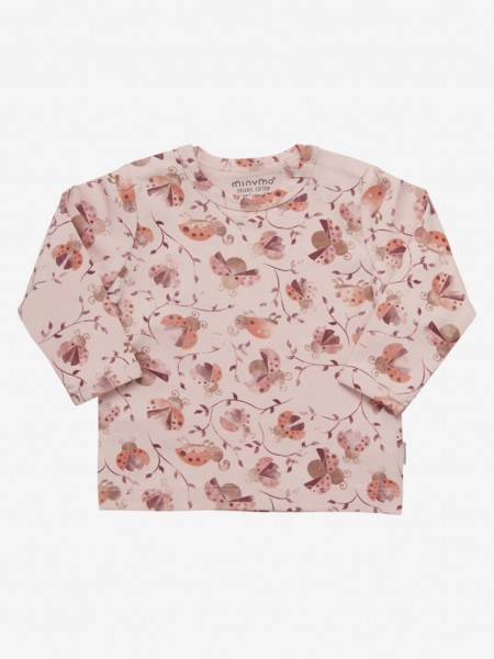 T-shirt langarm GOTS, peach whip