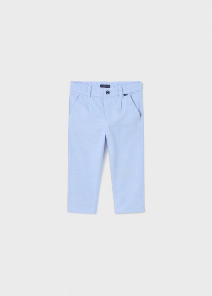 Leinen elegante Hose, hellblau