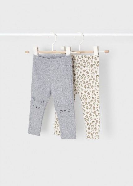Leggings, silber vig Blumen