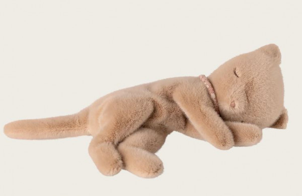 Schlafender Plüsch Katze Cream peach
