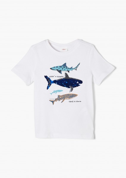 Jerseyshirt "Shark", weiß