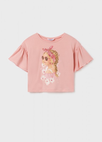 T-Shirt ka Mädchen, rouge