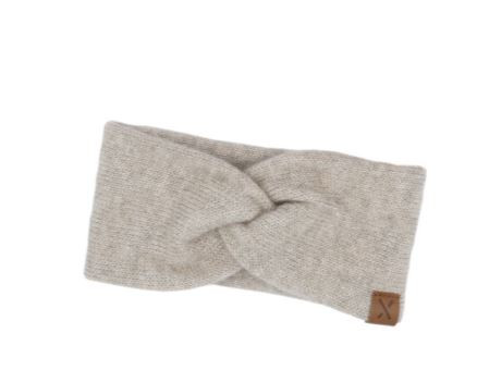 Stirnband, beige-meliert, doppelt