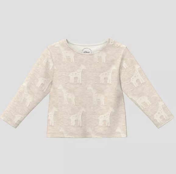 Unisex Relax-Langarmshirt Beige/Giraffe