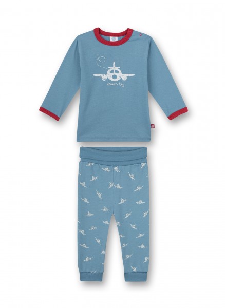 Pyjama langarm, Flugzeug, blau