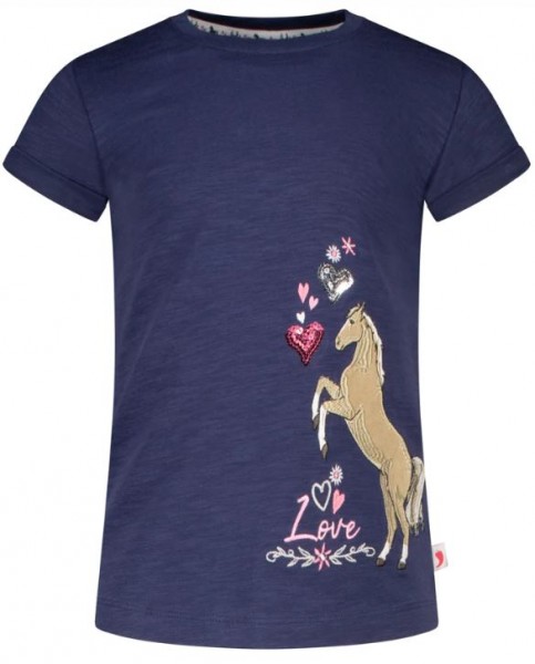 T-Shirt Pferd, Blau