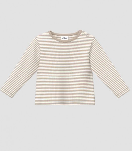 Langarmshirt Beige/Weiß