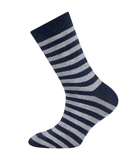 Socken Wolle Ringel Blau