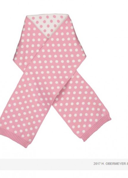 Schal in rosa/weiß mit Punktemotiv