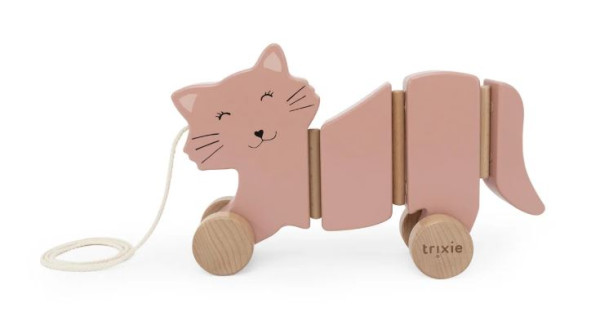 Wackel-Nachziehtier aus Holz Mrs. Cat