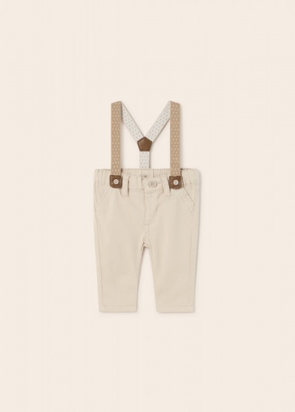 Lange Trägerhose, beige