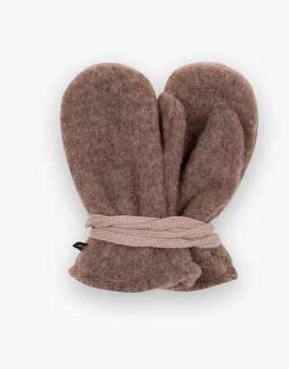 Baby Fäustel GOTS 100% Merinowolle Fleece, walnuss