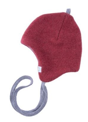 Wollmütze mit Bindeband, Maroon