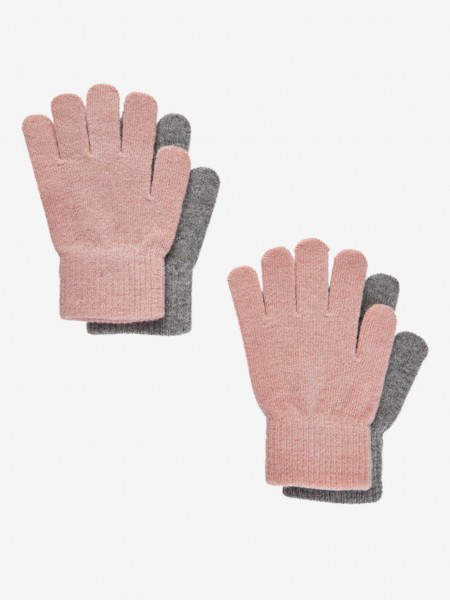 Handschuhe 2-Pack, Rosa/Grau, 70% Wolle