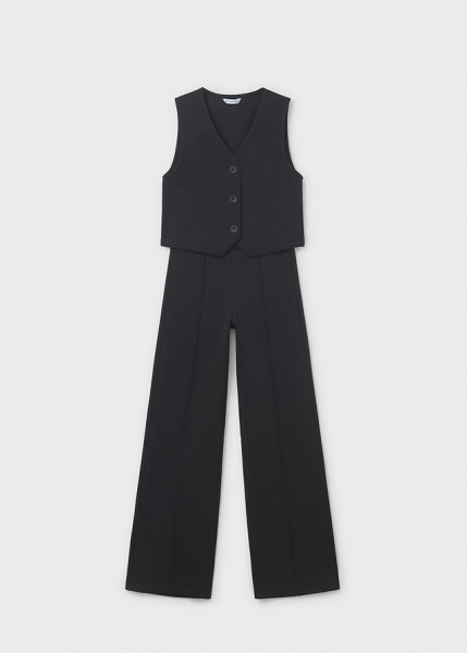 Set lange Hose Weste, schwarz