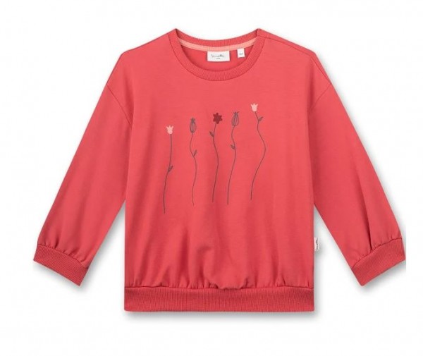 Sweatshirt GOTS Rot Blumen