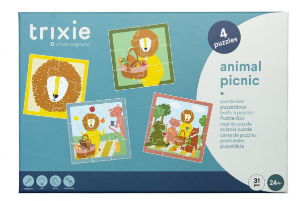 4 Puzzle in Eins Picknick 31 Teile ab 24 Monate