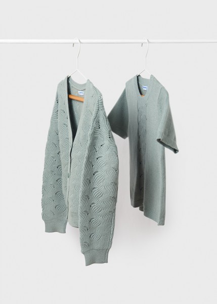 Strichjacke, aquamarin