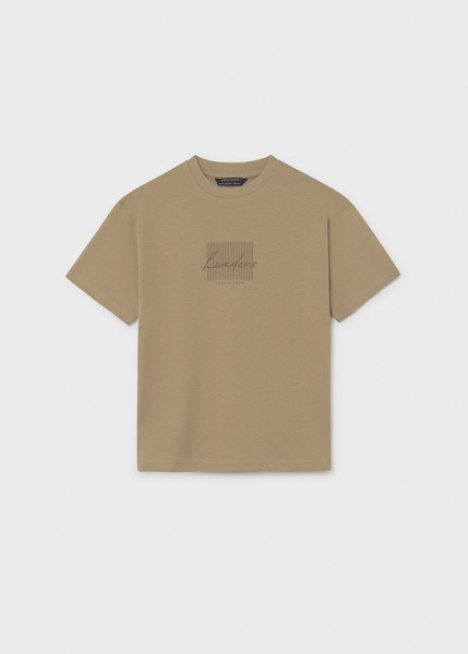 T-Shirt kurzarm Print, haselnuss