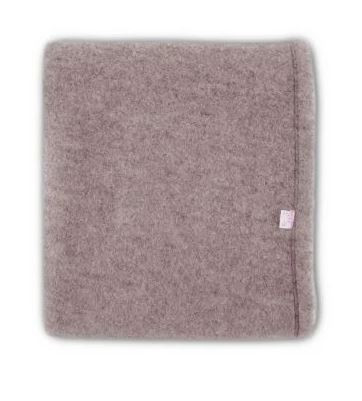 Decke 100% Merinowolle 90x70 cm Sand melange