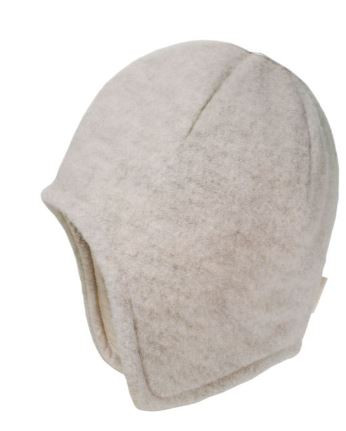 GOTS Mini Inkamütze Wollfleece, Pompon beige