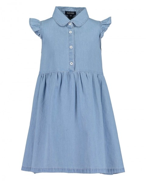 Kleid, Kragen, ohne Arm, hellblau