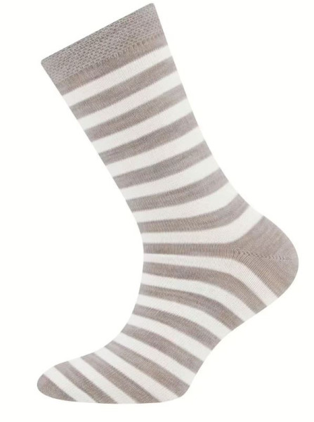Socken Wolle Ringel Beige
