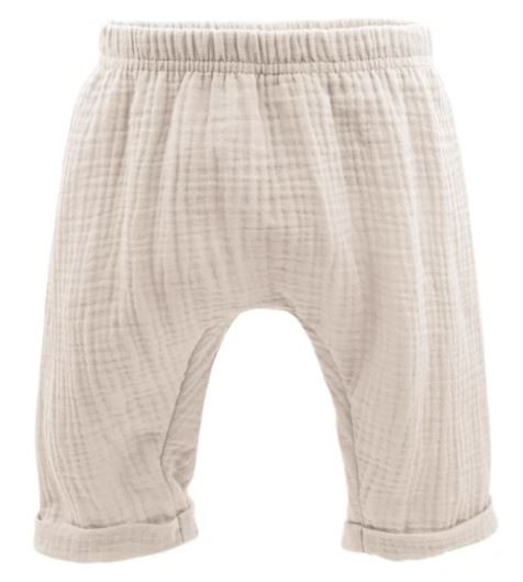 GOTS Baby Krempelhose Musselin Beige