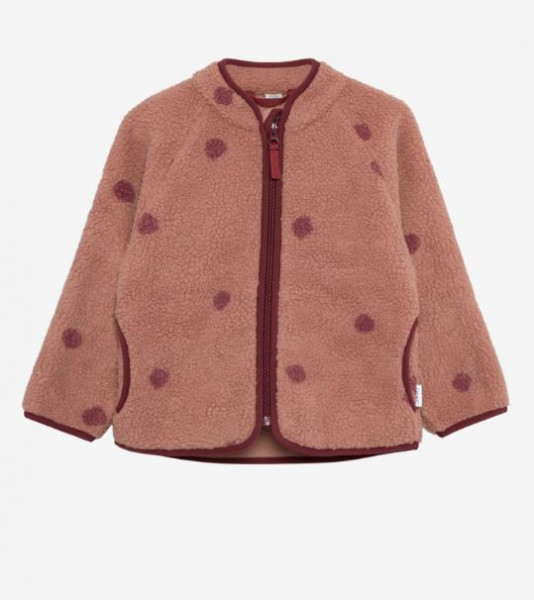 Teddy-Fleecejacke Altrose/Punkte