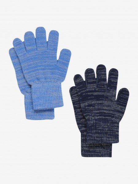 Handschuhe 2-Pack, Schwarz blau, reflektierende,52% Wolle